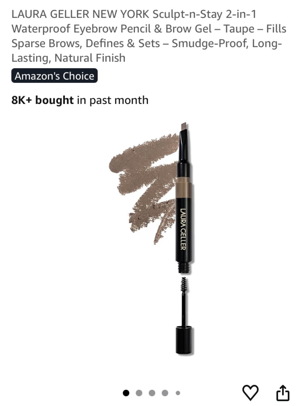 Laura Geller Brow Sculpt 2-in-1 Pencil & Gel — Taupe